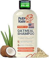Pets Are Kids Too Oatmeal Dog Shampoo - Hypoallergenic Anti-Itch Baking Soda & Coconut Cleanser for Sensitive Skin Dogs & Cats, 17oz