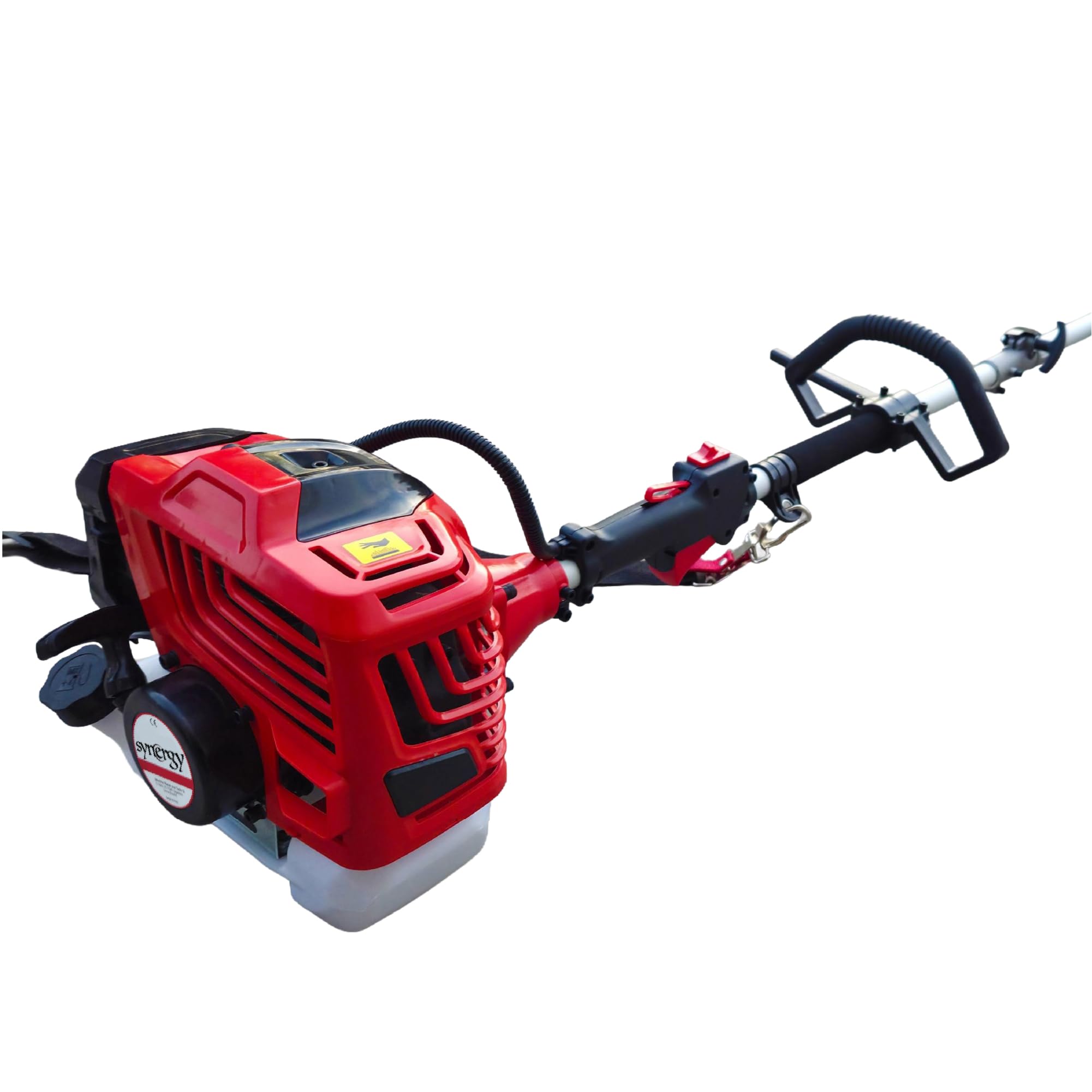 Synergy Podadora de Altura Gasolina 65CC 4,9CV – Espada 25cm, Arranque Easy Cut, Transmisión Reforzada de 26mm, Cinturón de Soporte y Accesorios Incluidos