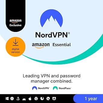 NordVPN Amazon Essential, 10 Devices, 1-Year, VPN & Password Manager, Digital Code - View 2