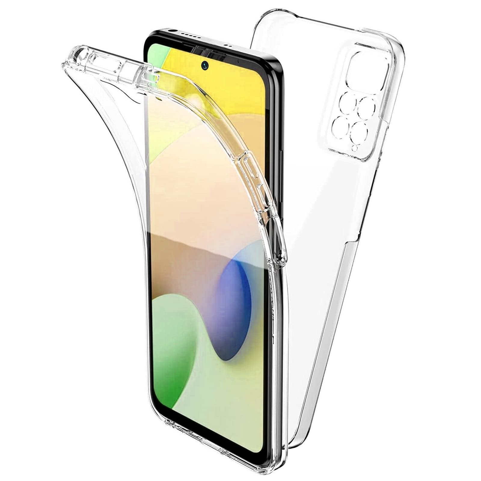 TBOC Cover Compatibile con Xiaomi Redmi Note 11 [6.43] - Custodia [ Trasparente] Completa Copertura Integrale [Silicone TPU] Protezione Totale [360 Gradi] Full Body Anteriore Posteriore Sottile