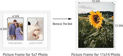 Miniatura 4 de Golden State Art colección de marcos para bebé, marco de foto de madera color blanco con fondo, Blanco, 11x14