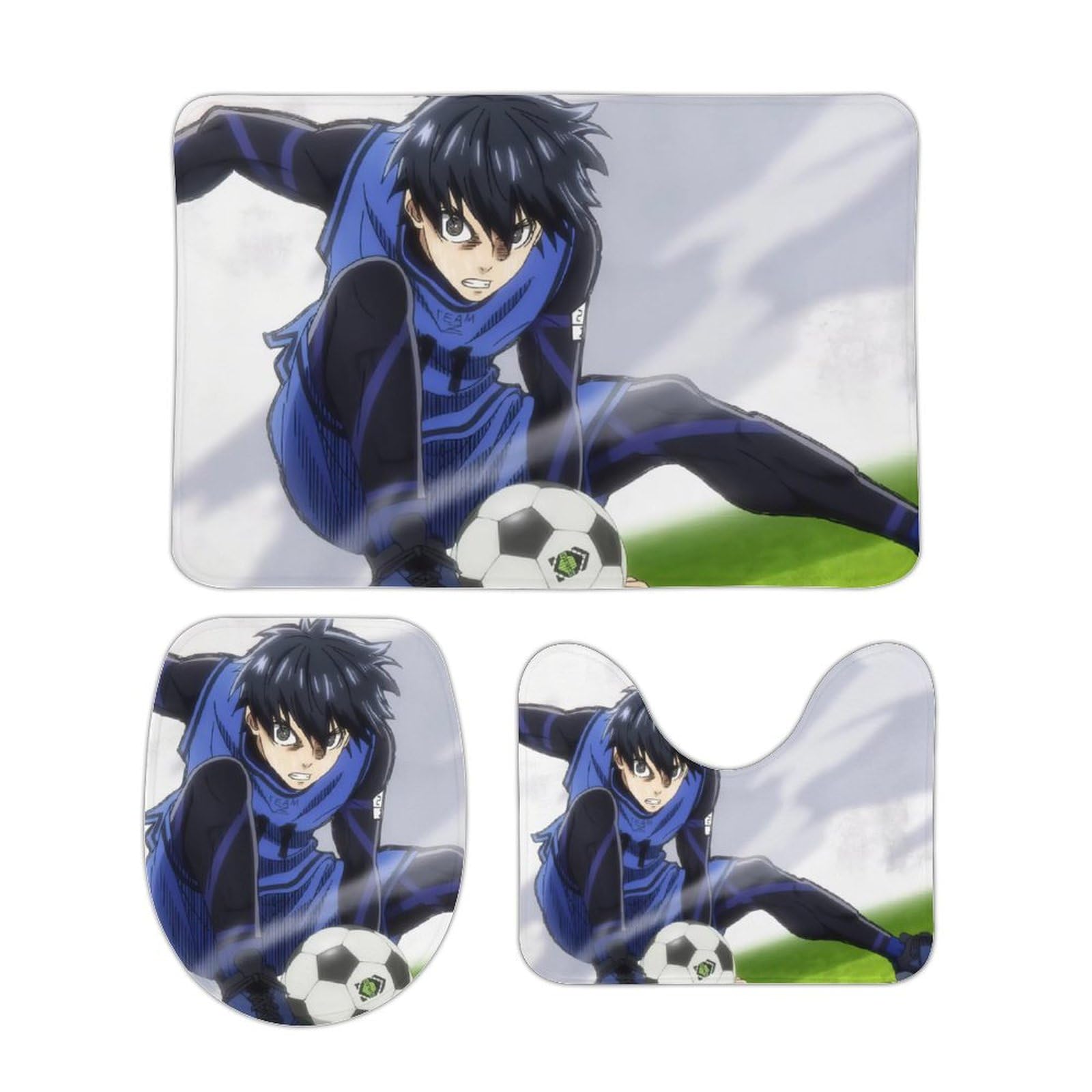 Amazon｜ブルーロック トイレマットトイレ3点セット大判 速乾 抗菌