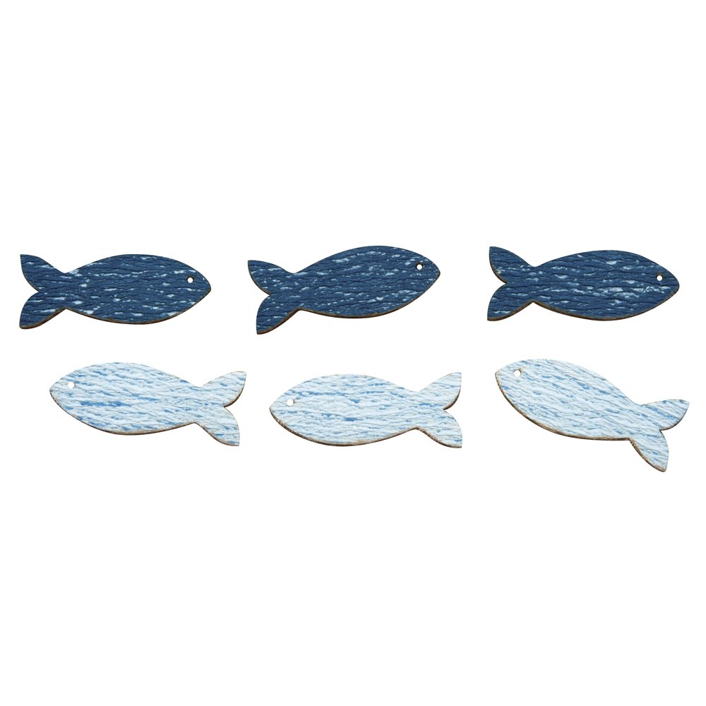 RAYHER HOBBY Wooden Shapes Fische, 3,5 cm, m. Klebep, 2Farben 56426000 â€“Â