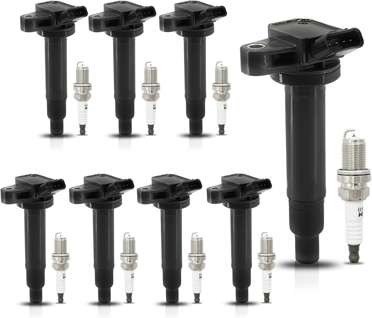 Set of 8 Ignition Coils & Iridium Spark Plugs UF230 Compatible with 98-07 Toyota Land Cruiser 00-09 Tundra 01-09 Sequoia 03-08 4Runner 98-09 Lexus GS430 GX470 LS430 LX470 LX570 SC430 4.3L 4.7L 5.7L V8