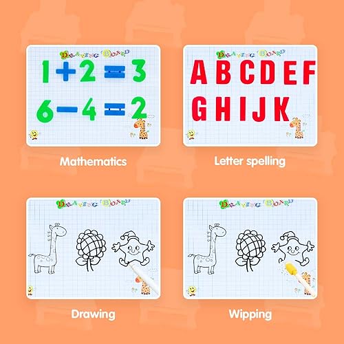 Miniatura 8 de Tablero de dibujo magnético 3 en 1 con bloques de construcción para niños pequeños a partir de 3 años