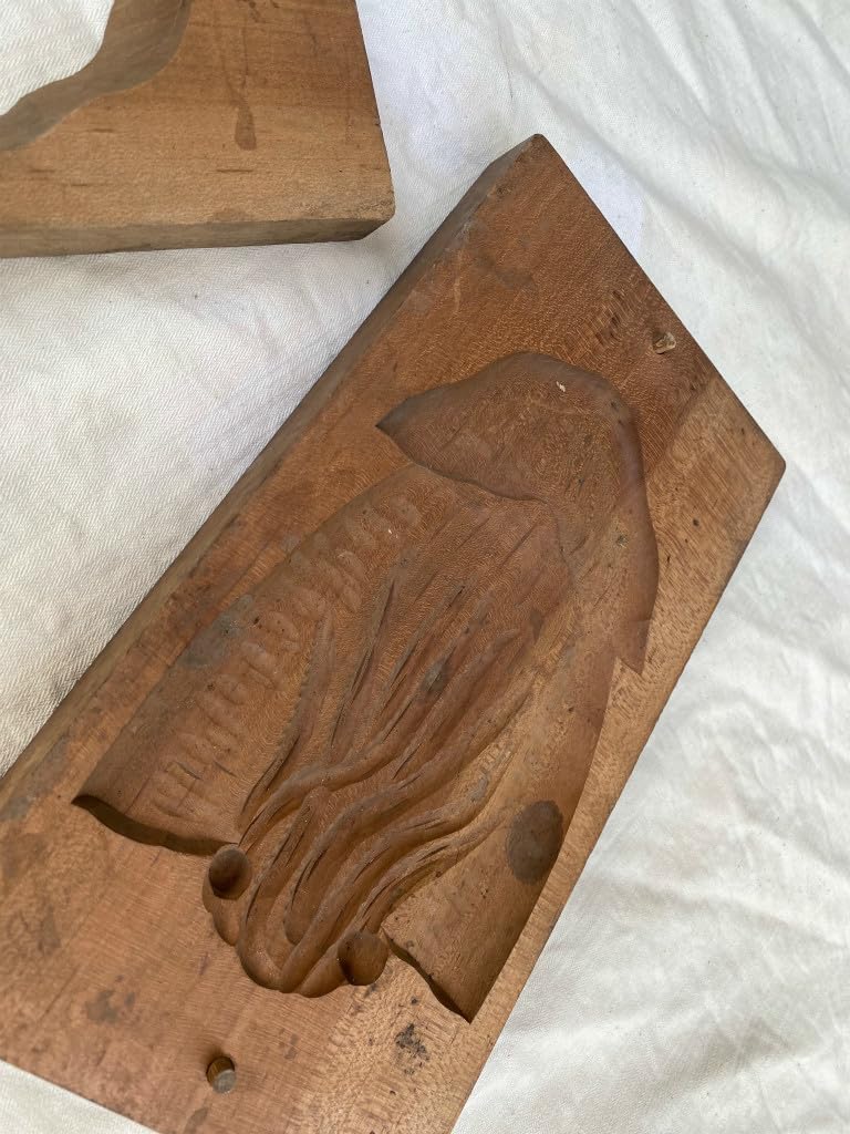 木製 和菓子型 海老彫刻 縁起物 木製 和菓子型 海老彫刻 縁起物