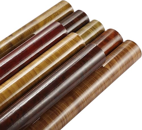 Miniatura 3 de Papel de contacto de grano de madera autoadhesivo brillante PVC rollo de película de vinilo para interiores de automóviles, muebles, armarios, papel