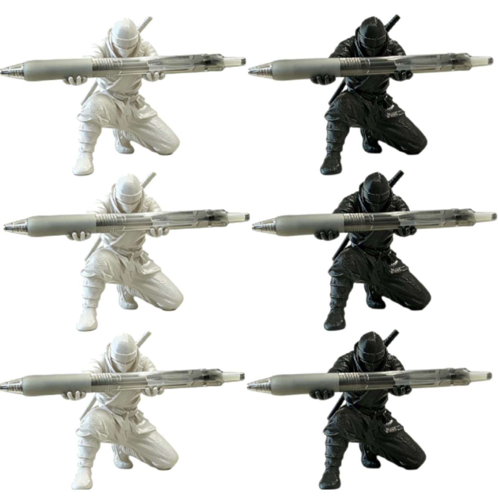 QUNZIDRESS Ninja Pen Holder For Desk,Ninja Warrior Pen Holder With Sword And Accessories,3D Printed samurai pen holder Creative Ninja Desk Organizer with Sword,for Anime Fans Office
