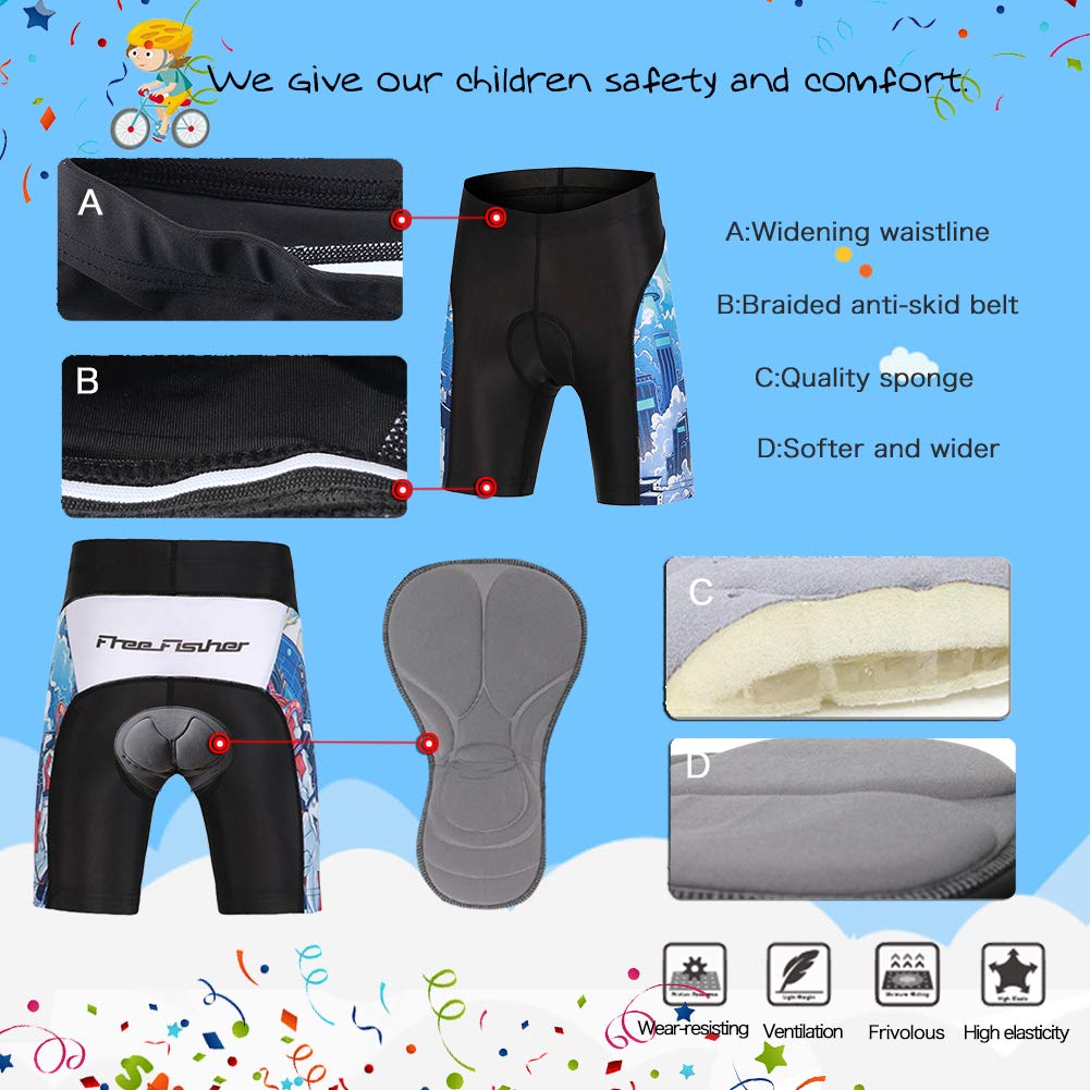 Maillot de cyclisme à manches courtes et short respirant Motif dessin animé pour vélo de montagne pour filles et garçons