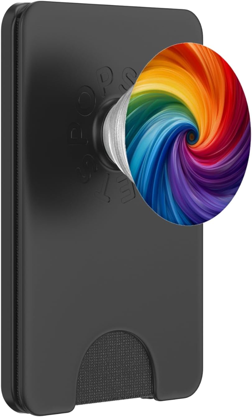 Rainbow Swirls PopSockets PopWallet for MagSafe