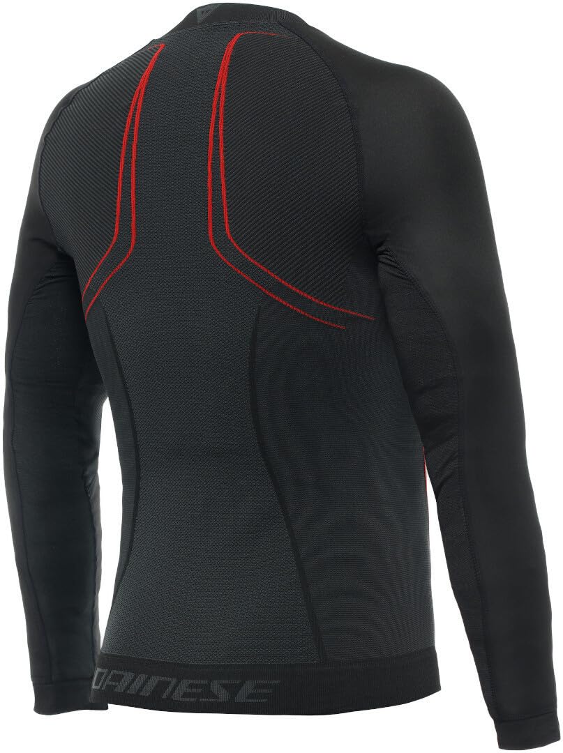 Dainese No Wind Thermo LS, Maglia Termica Invernale Moto, Uomo, Nero/Rosso, L