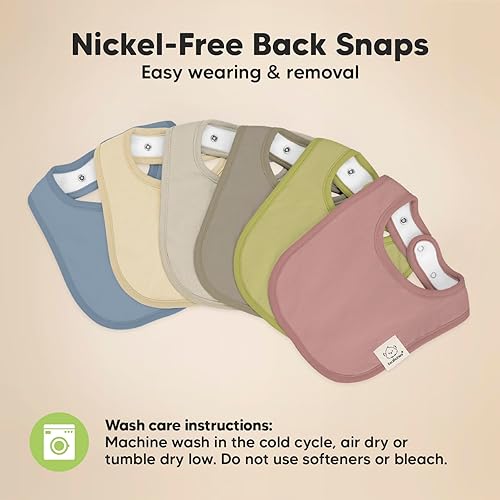 Miniatura 9 de Paquete de 8 baberos orgánicos para bebés para niñas y niños, baberos de dentición para niños y niñas, baberos para recién nacidos para bebé, niña y