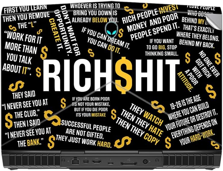 GADGETS WRAP Printed Vinyl Top Only Skin Sticker Decal for Alienware 15 R4 - Richshit