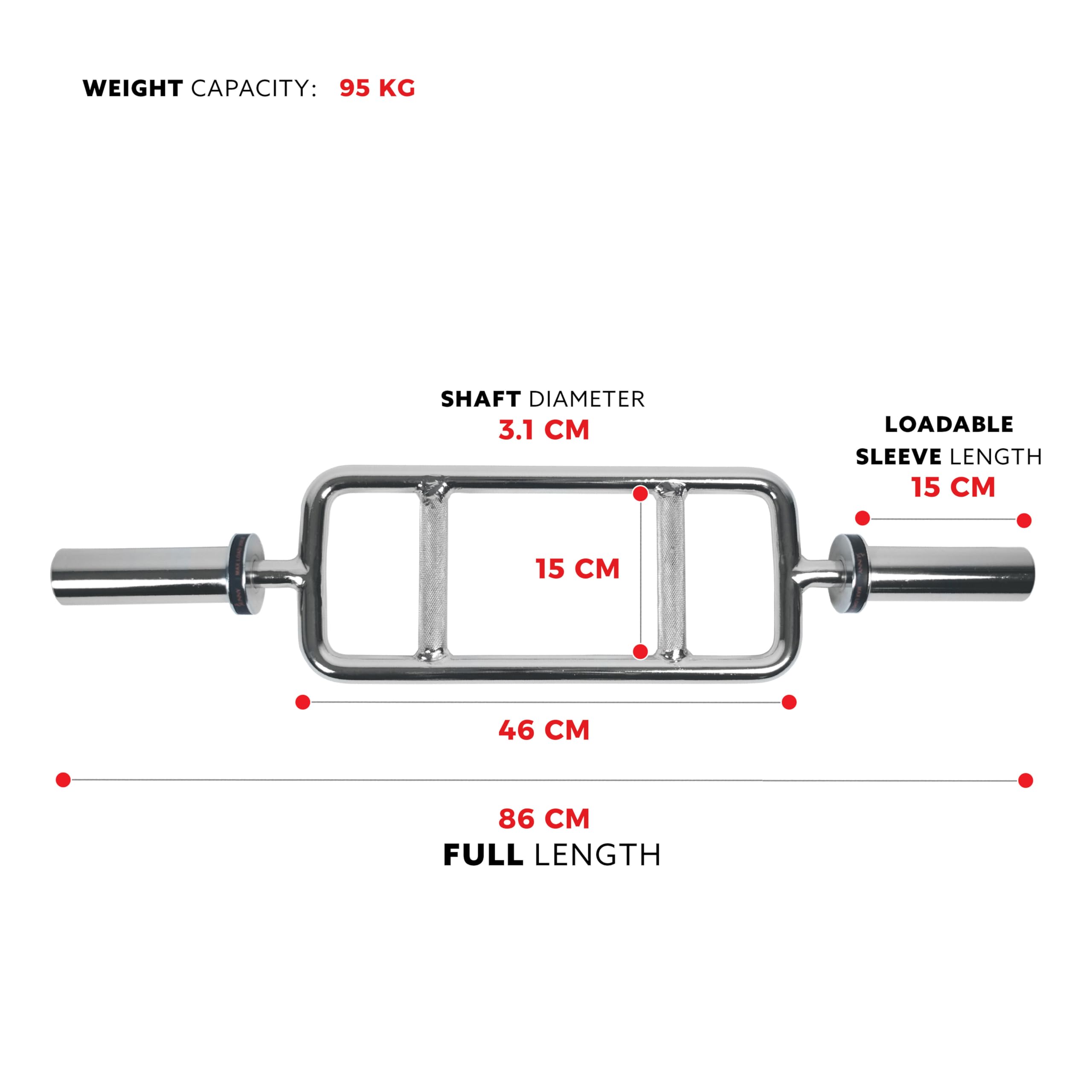 Sunny Health & Fitness 86 cm Olympic Triceps Bar with Ring Collars, Olympic W...