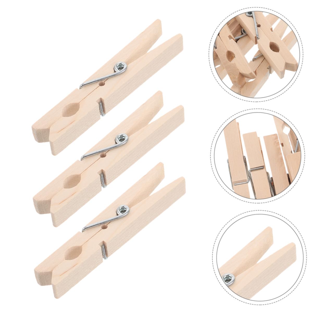 BESPORTBLE Mollette in Legno Multifunzionali per Bucato e Biancheria, 150 Pz, Stile Minimalista, per Asciugare Vestiti, Calze e Tovaglie