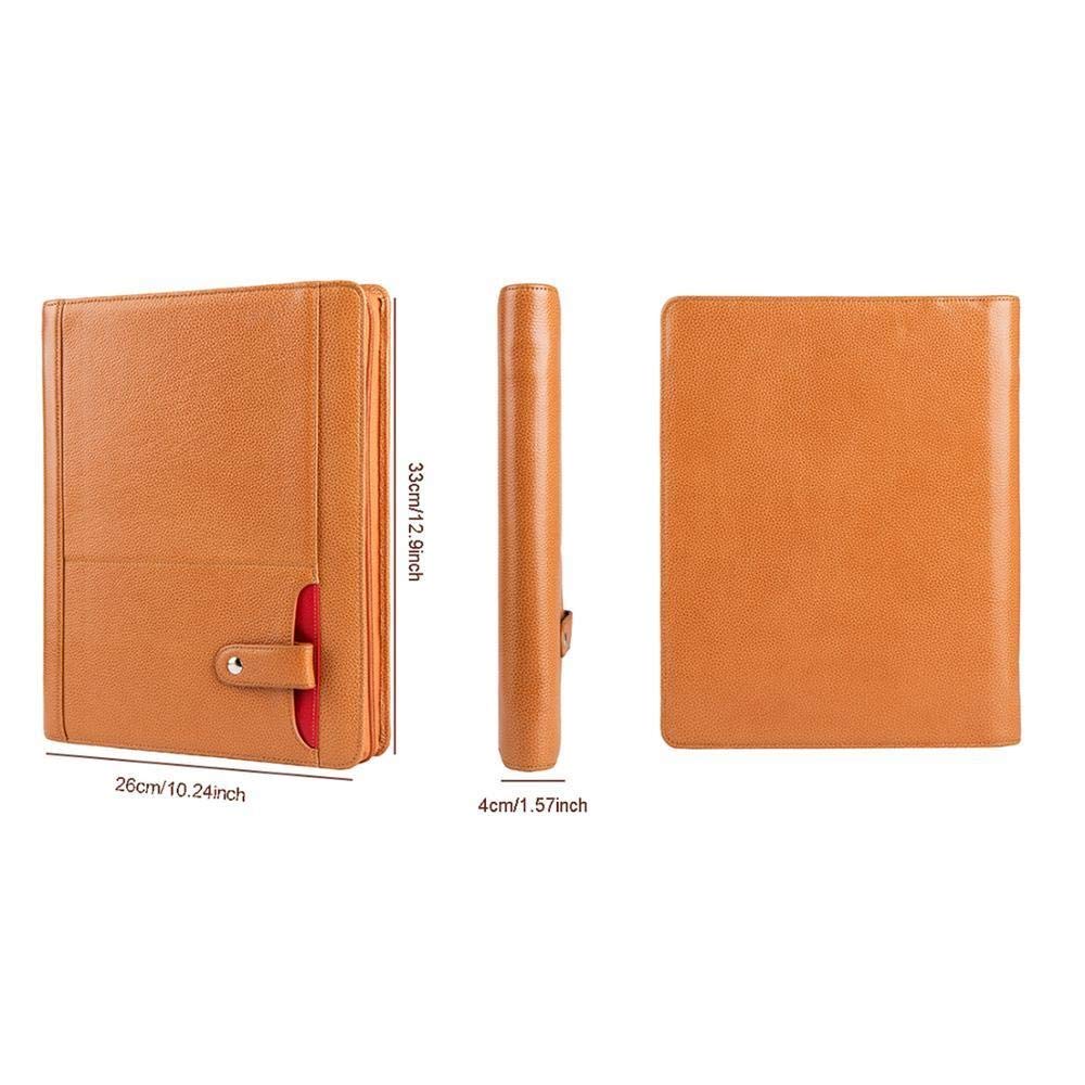 Zwischenablage für Bürobedarf Handgemachte echtes Leder Portfolio A4 Ordner Document Organizer, Personalisieren Business Travel Case - Brown Haltbarer Clip mit niedrigem Profil