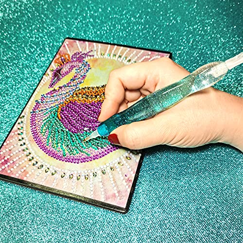 Diamond Art Pen, Diamond Painting Pen, Diamond Art Painting Accessories Tool Kit Drill Pen For Adult, 5D Resin Diamond Painting Drill Pen Stylus Tips Placers Heads And Clay Clear Shine Blue #TOP2
