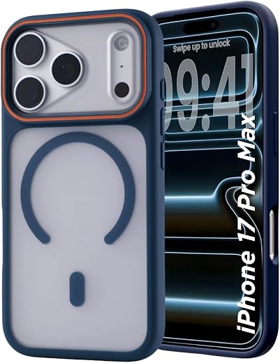 AIBEX Magnetic Compatible Shockproof Case for iPhone 17 Pro max – Slim Protective Back Cover with Camera Lens Protection, ...