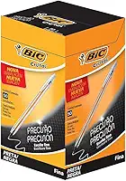 BIC, Caneta Esferográfica Escrita Fina, Cristal Fina, Preta, 50 Unidades