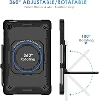 Vista 4 de DETUOSI Funda compatible con Samsung Galaxy Tab S6 Lite de 10.4 pulgadas 2024/2022/2020 con correa para el hombro, funda resistente a prueba de Negro