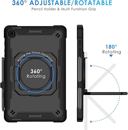 Miniatura 10 de DETUOSI Funda para Samsung Galaxy Tab S6 Lite de 10.4" 20202022 (modelo SM-P610P615P613P619) con soporte para bolígrafo, resistente a prueba de