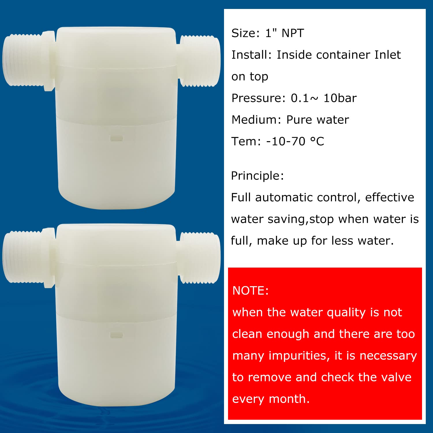 Water Float Valve, Water Level Control Water Tank