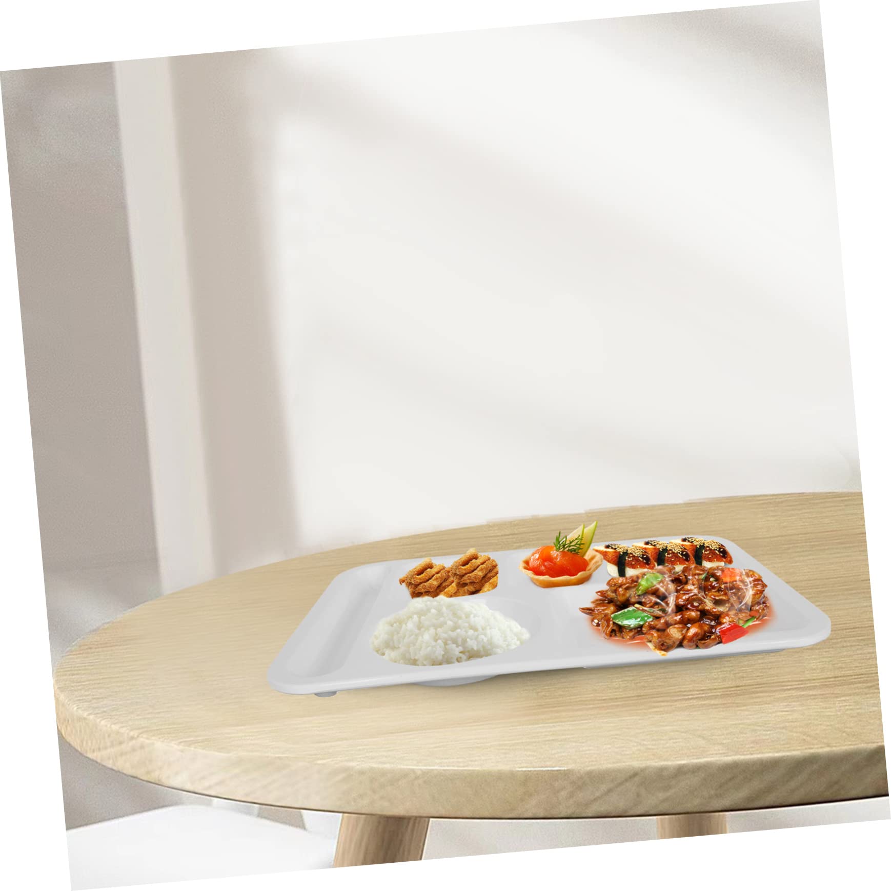 SOLUSTRE Multi Grid Portion Control Plate Divided Food Tray for Separation for Lunch Breakfast Camping and School Cafeterias