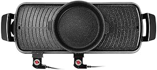 review Aigrun Household Shabu Roasted Mandarin Dish Pan Multi-Function All-in-One Grilled Roasting Machine Shaving Separable Barbecue Grill-Large Hot Pot Inseparable Single Pot