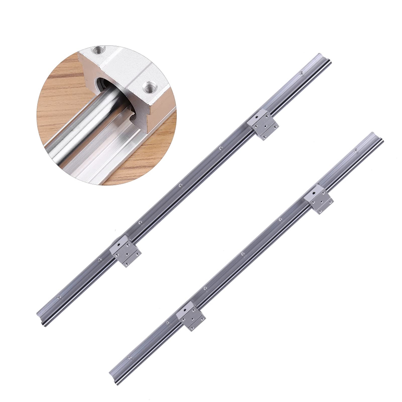 Zestaw Prowadnic Szynowych z łożyskiem Liniowym 12 Mm z 4 Blokami SBR12UU, Odporny na rdzę, Trwały Metal, długość 700 Mm Zapewniająca Precyzyjny Ruch