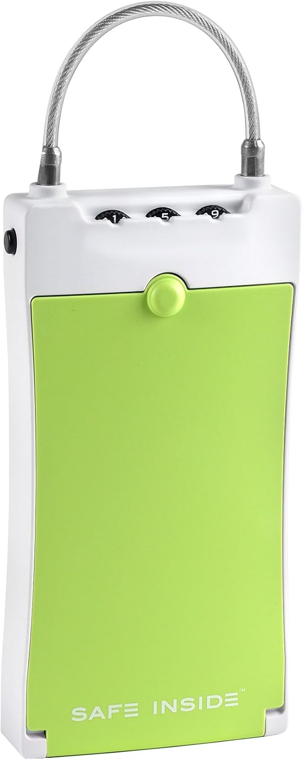 SafeInside 4500B Portable Security Case for Securing Small Items with 3-Digit Combination Lock, 0-0.9 Cup, Blue