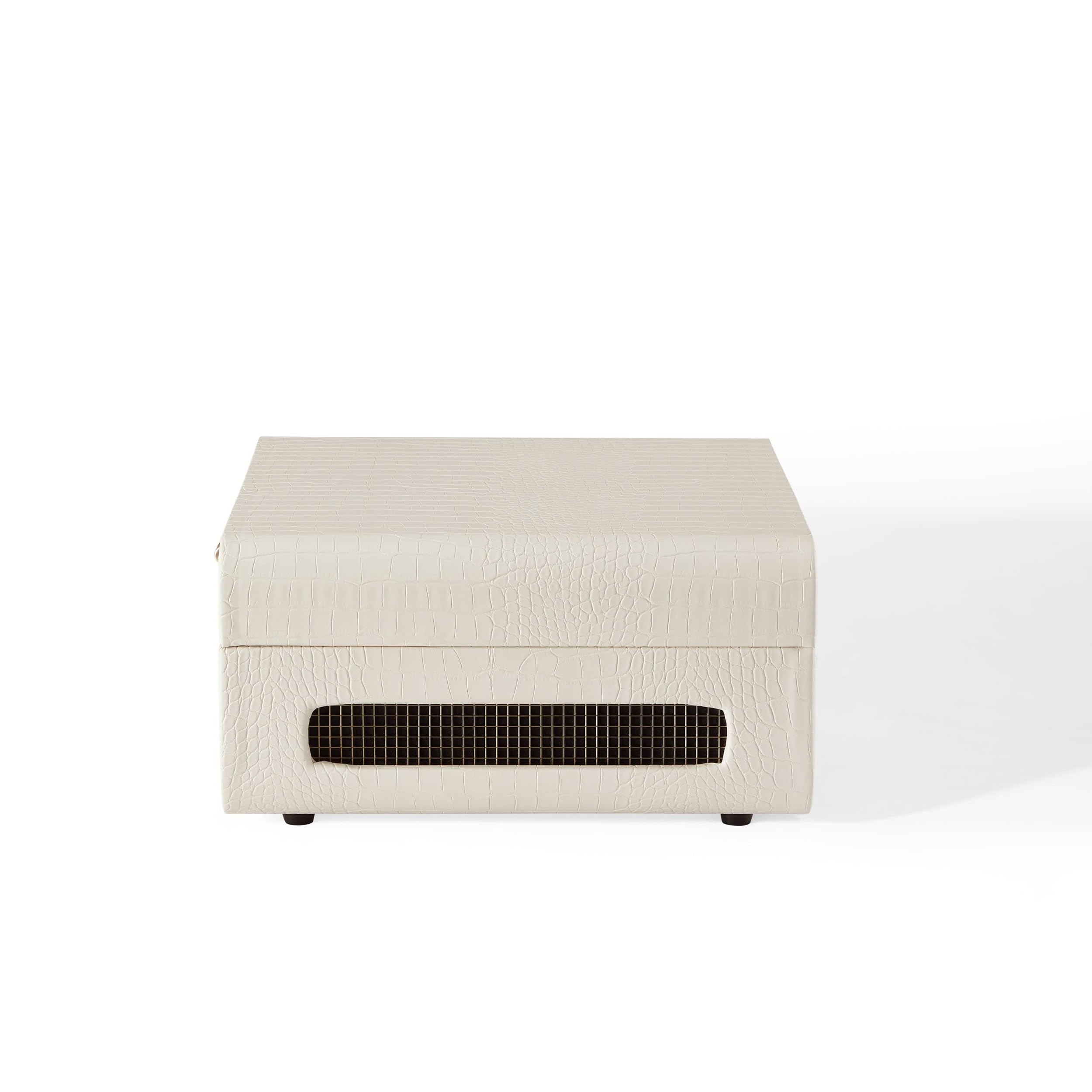 Crosley Mercury Giradischi Vinili con Bluetooth In/out - Giradischi Vintage Design - Lettore di Dischi a 3 Velocità - Per 7", 10" e 12" - Portatile con Custodia Integrata - Crema