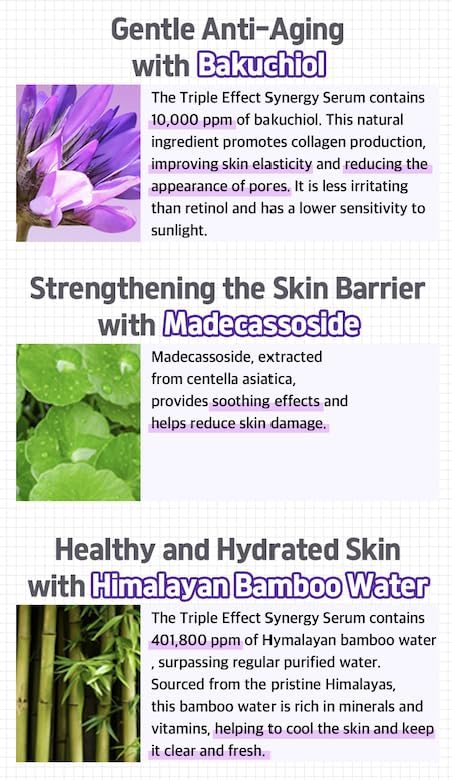 freemay Triple Effect Synergy Serum 50 ml / 1.69 fl oz – Hydrating Facial Serum with Bakuchiol & Hyaluronic Acid - Image 3