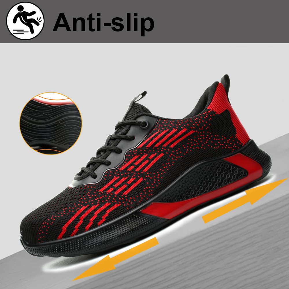 Scarpe Antinfortunistiche Scarpe da Lavoro Uomo Donna Scarpe Protettive Traspiranti Antiscivolo con Puntale in Acciaio per Unisex 36-46