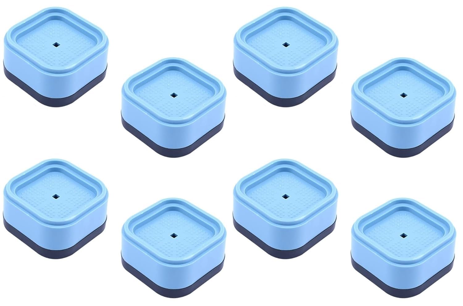 CEPLO Bed & Furniture Risers Heavy-Duty Adjustable Leg Extenders for Beds,Tables, Sofas,Chairs Non-Slip,Anti-Vibration Square Base Riser Stand for Home Use Washing Machine Ped (Pack of 8)