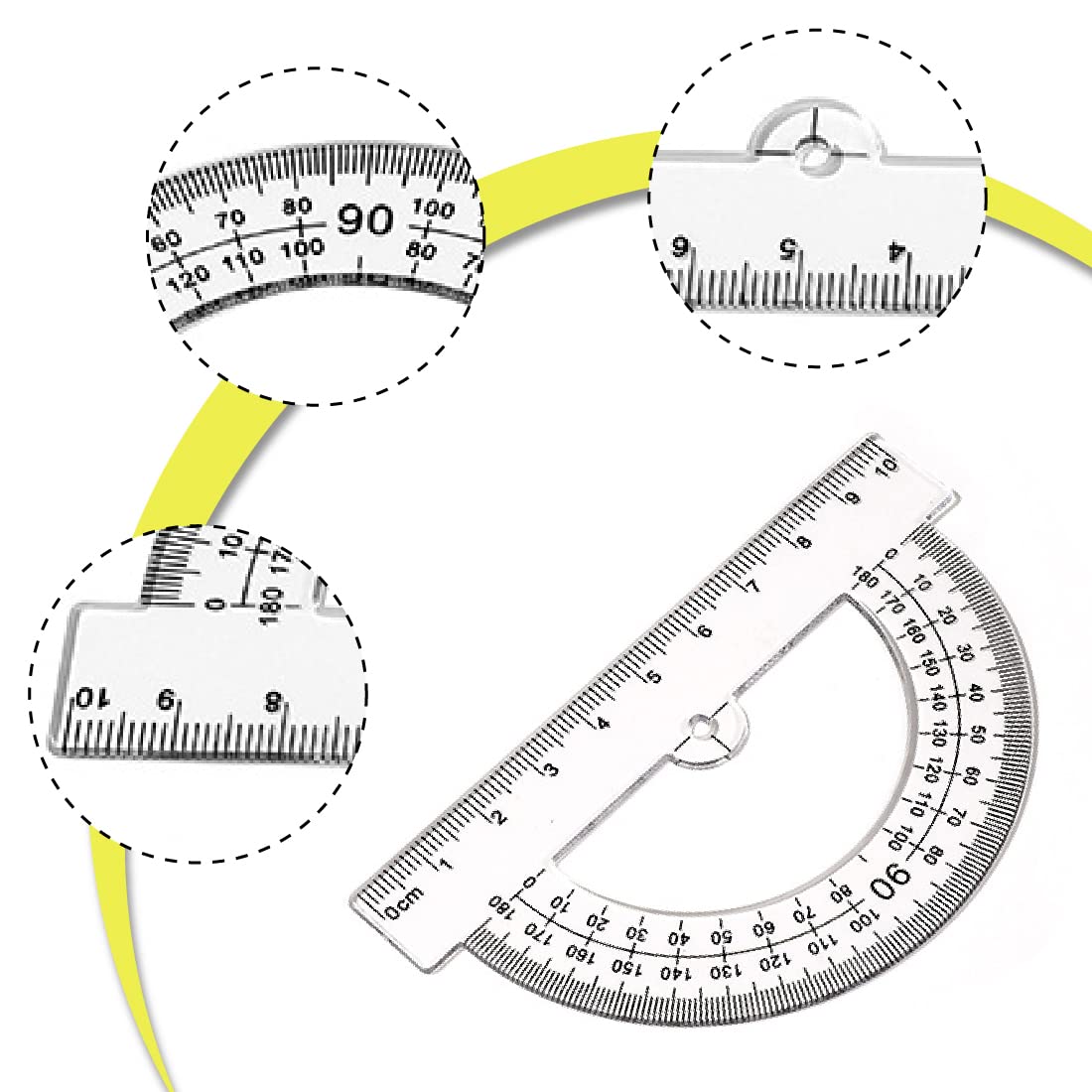 SULIUDAJI 3 pezzi Goniometro Plastica, Goniometro 180 Gradi Protractor Plastic Protractor Protractor 180 Goniometro Geometrico