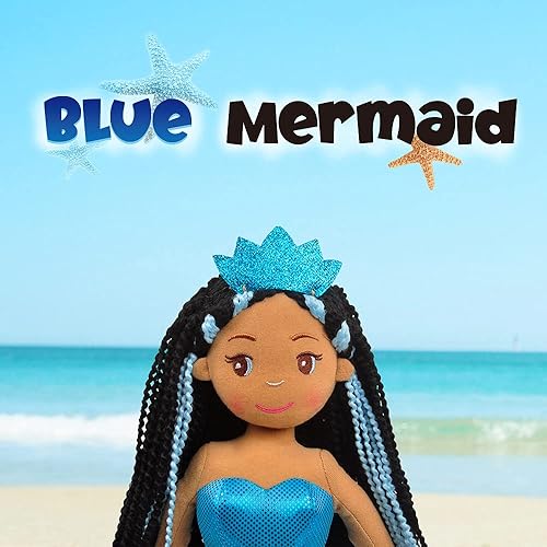 Miniatura 4 de Linzy Toys 18 Alani Mermaid Soft Plush Toys Rag Doll Light Pink Mermaid Toys for Little Girls Sirenas para Ninas Princess Plush Doll First Doll for