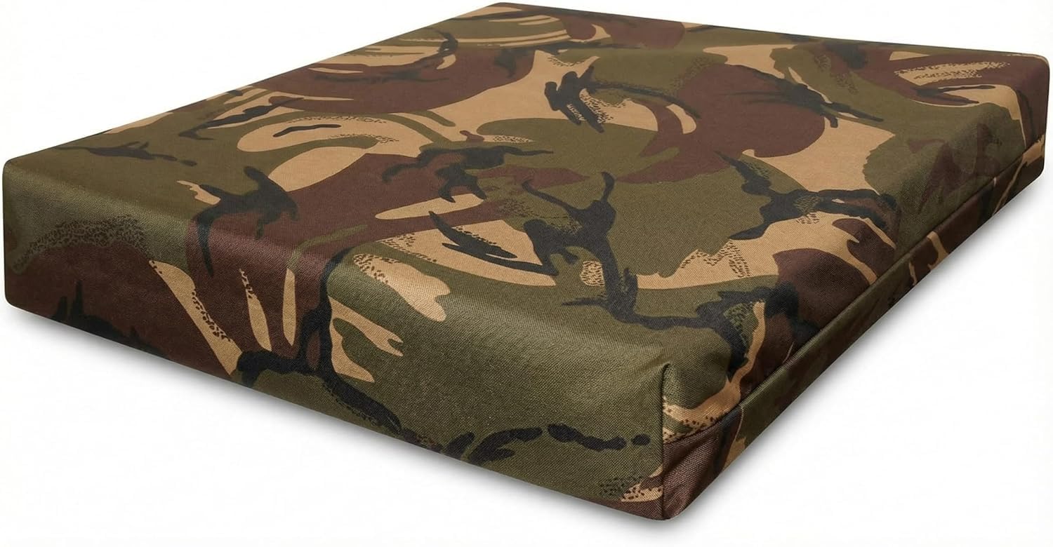 MOTHER LAND Waterproof Seat Pad Indoor & Outdoor Garden Rattan Furniture Foam Pad with Removable Zipper Cover 4cm Thickness (40 x 40 cm / 16" x 16", Army Camouflage) — image 1
