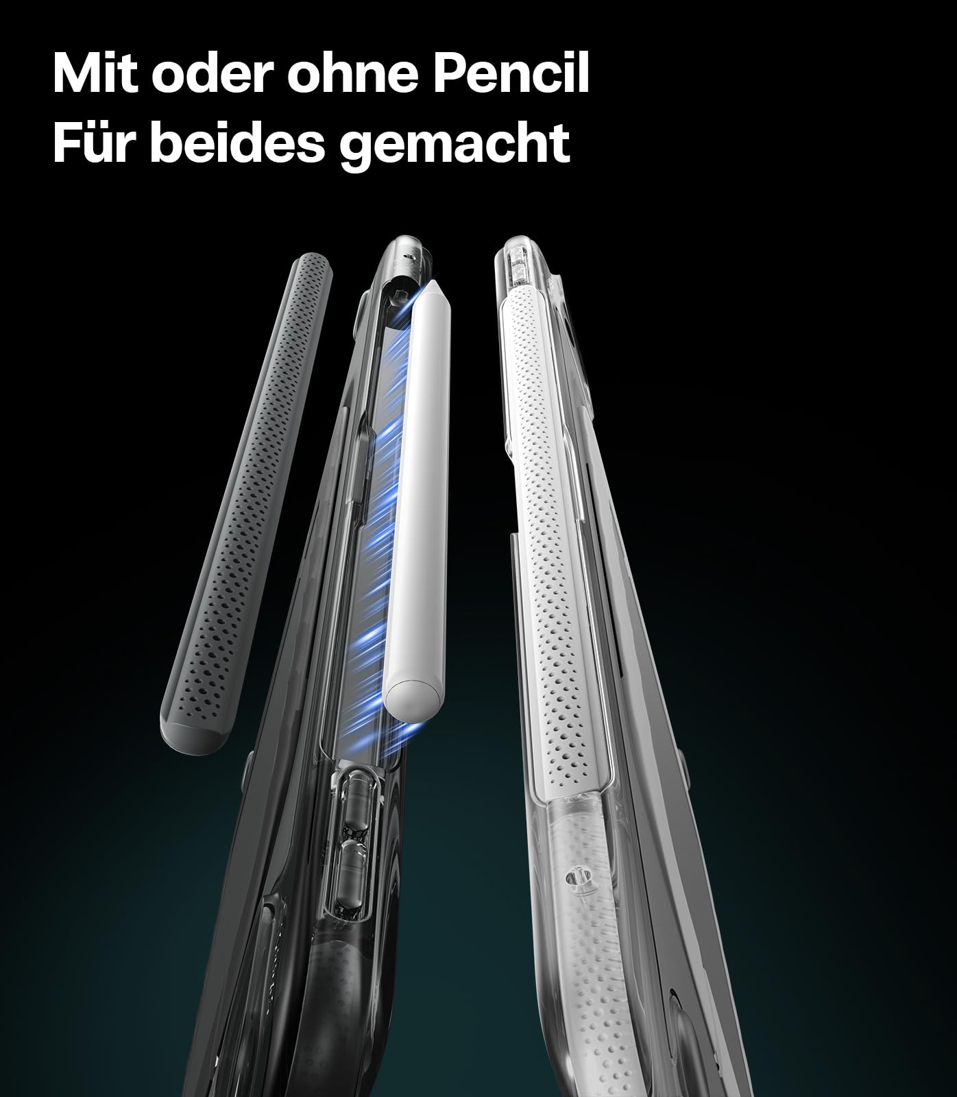 TORRAS Ostand K3 Hülle für iPad Pro 11 Zoll Hülle M5 (2025) / M4 (2024), Verstellbare Blickwinkel, Ultra-Stabiler Ständer, Stoßfeste Schutzhülle im Slim-Design mit Stifthalter, Schwarz