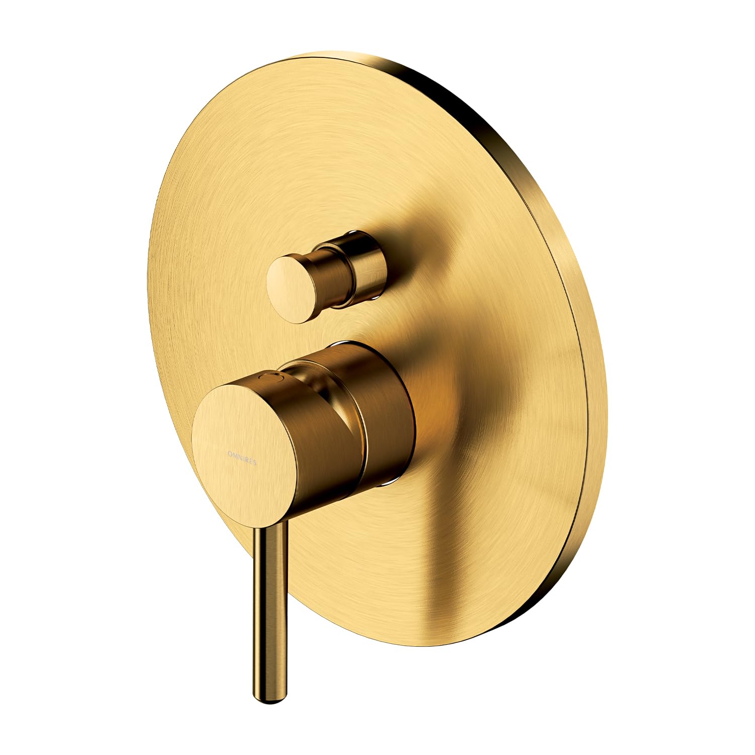 Robinetterie de douche encastrée Omnires Y or brossé pour éviter le calcaire et le désordre