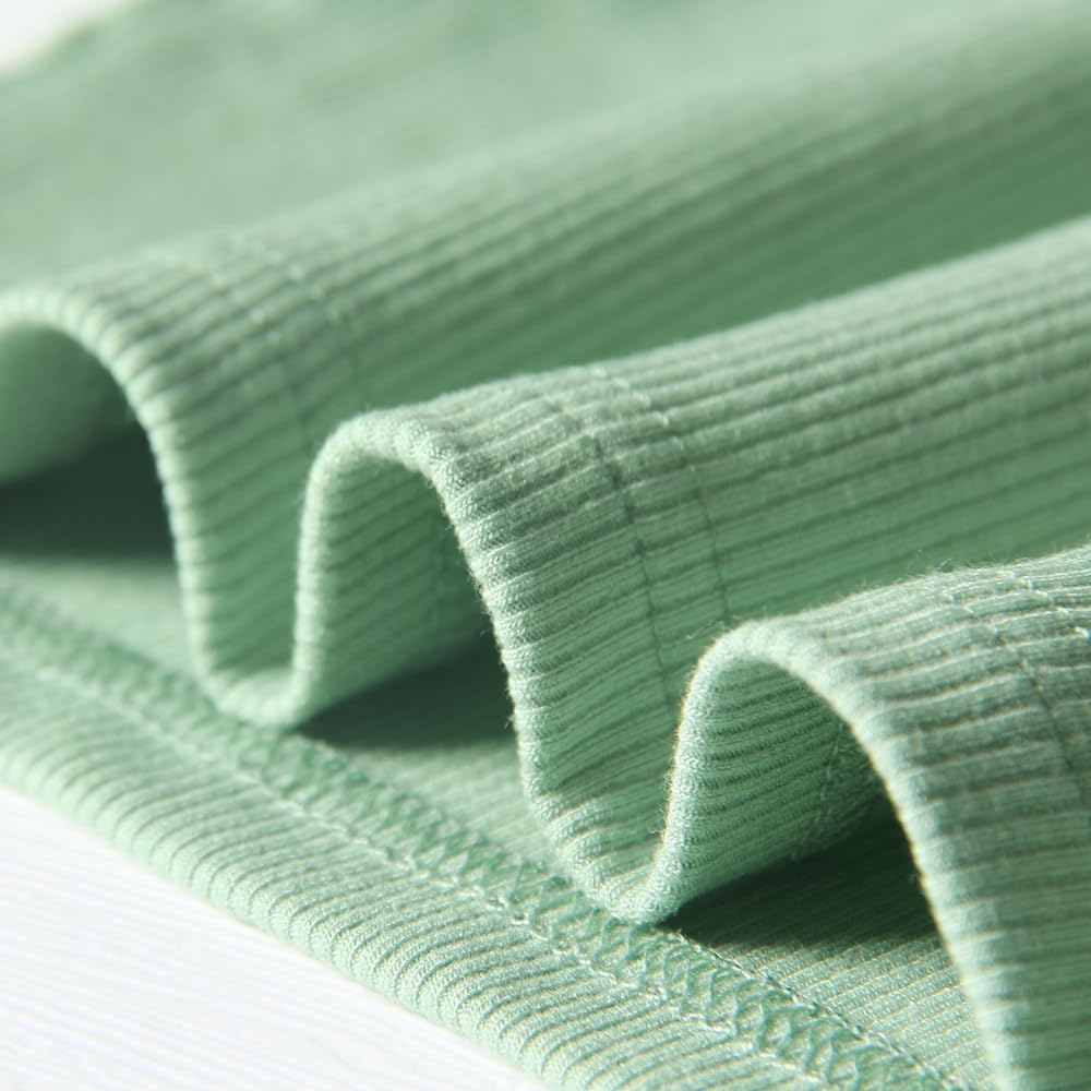 Artfish Women's Long Sleeve Scoop Neck V Notch Ribbed Slim Fitted Casual Basic Crop Top - Image 4