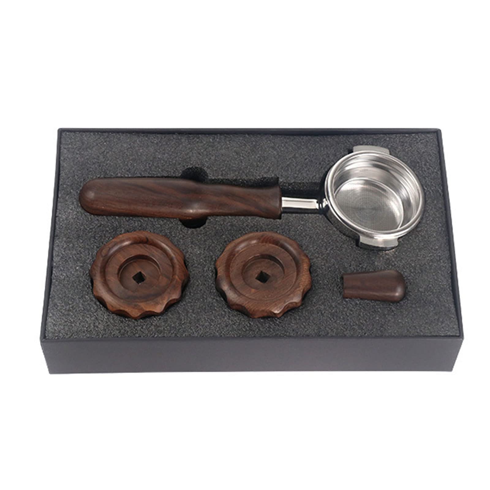 Kalttoy 58mm E61Coffee Portafilter Tool Espresso Machines Stainless Steel Coffee Machine Wood Handle with Cup Basket Filter Coffee Machine Wood Handle