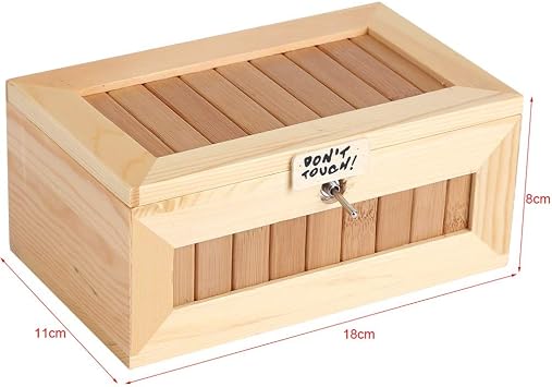 Cryfokt Dont Touch Useless Box Wooden USB Electronic Money Saving Box Funny Interactive Stress Relief Toy Gift Desk Decoration for Home Office Desk