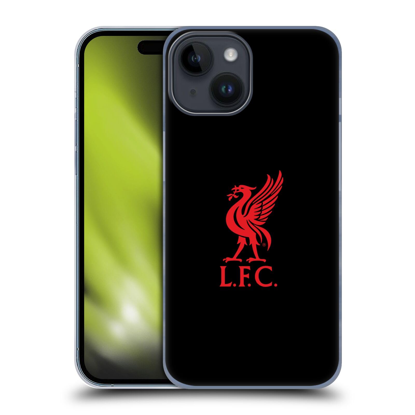 Head Case DesignsOfficially Licensed Liverpool Football Club Red Logo On Black Liver Bird Hard Back Case Compatible With Apple iPhone 15