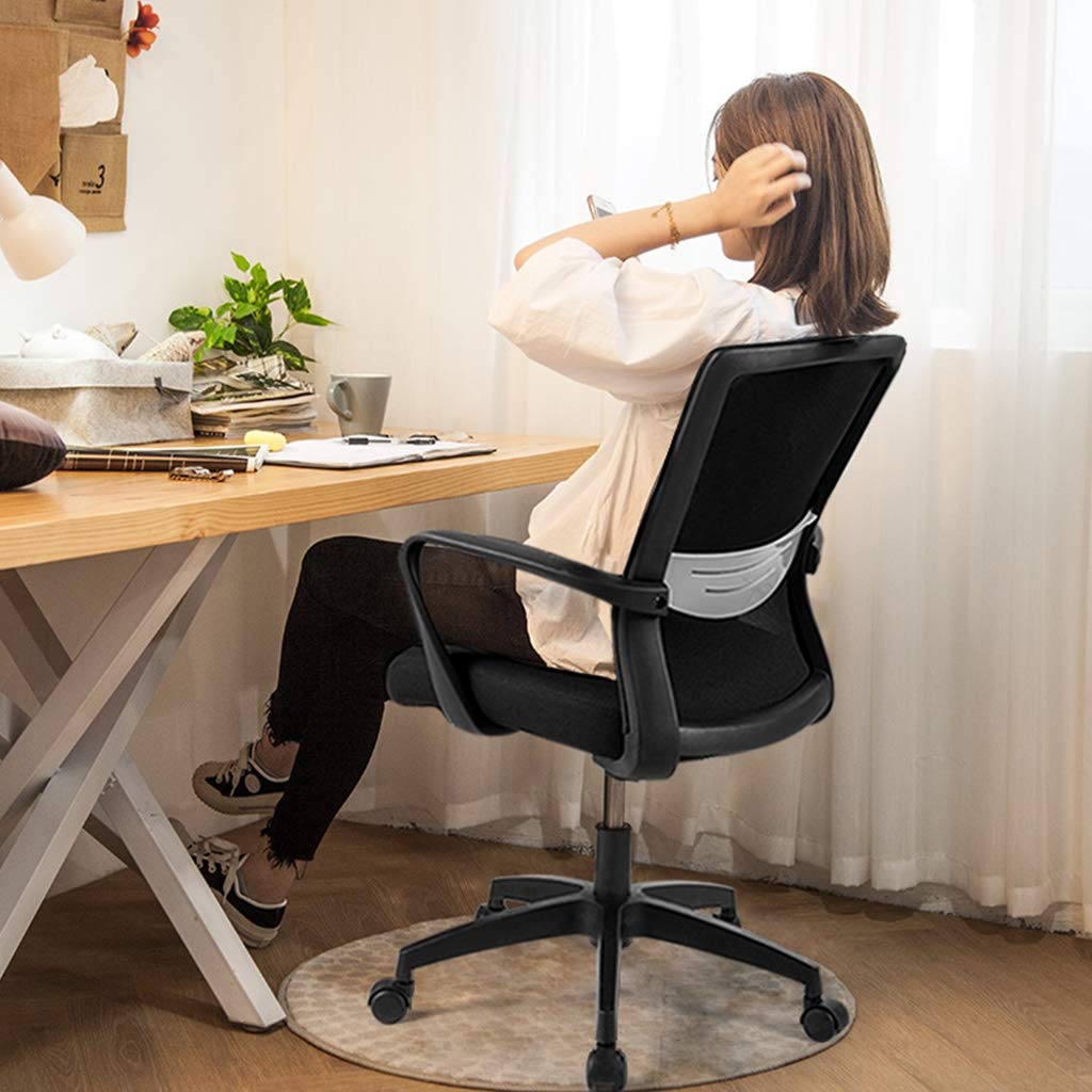 Home Computer Stuhl Schreibtischstuhl Unternehmen Mitarbeiter Stuhl, Konferenzraum Stuhl Verstellbare Rückenlehne Stuhl (Color : Black, Size : 46x48.5x98cm)
