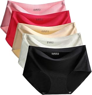 TALEVE Womens Seamless Panties Ice Silk Hipster Underwear Breathable Briefs Pack of 5