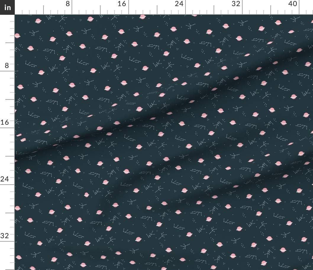 Spoonflower Fabric - Magic Universe Cool Galaxy Zodiac Planet Print Moon Stars Space Gender Printed on Petal Signature Cotton Fabric Fat Quarter - Sewing Quilting Apparel Crafts Decor