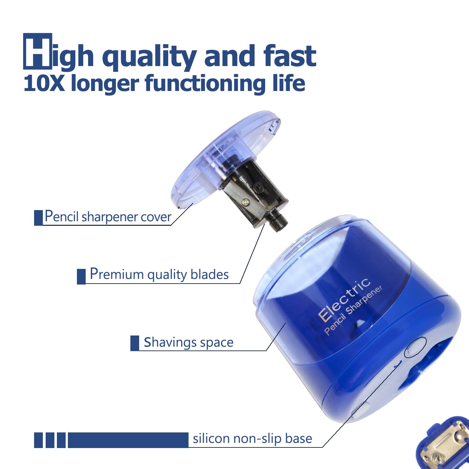 Electric Pencil Sharpener Battery Not lncluded or USB Powered Small Portable for NO2 Pencils Automatic for Home and — view 4