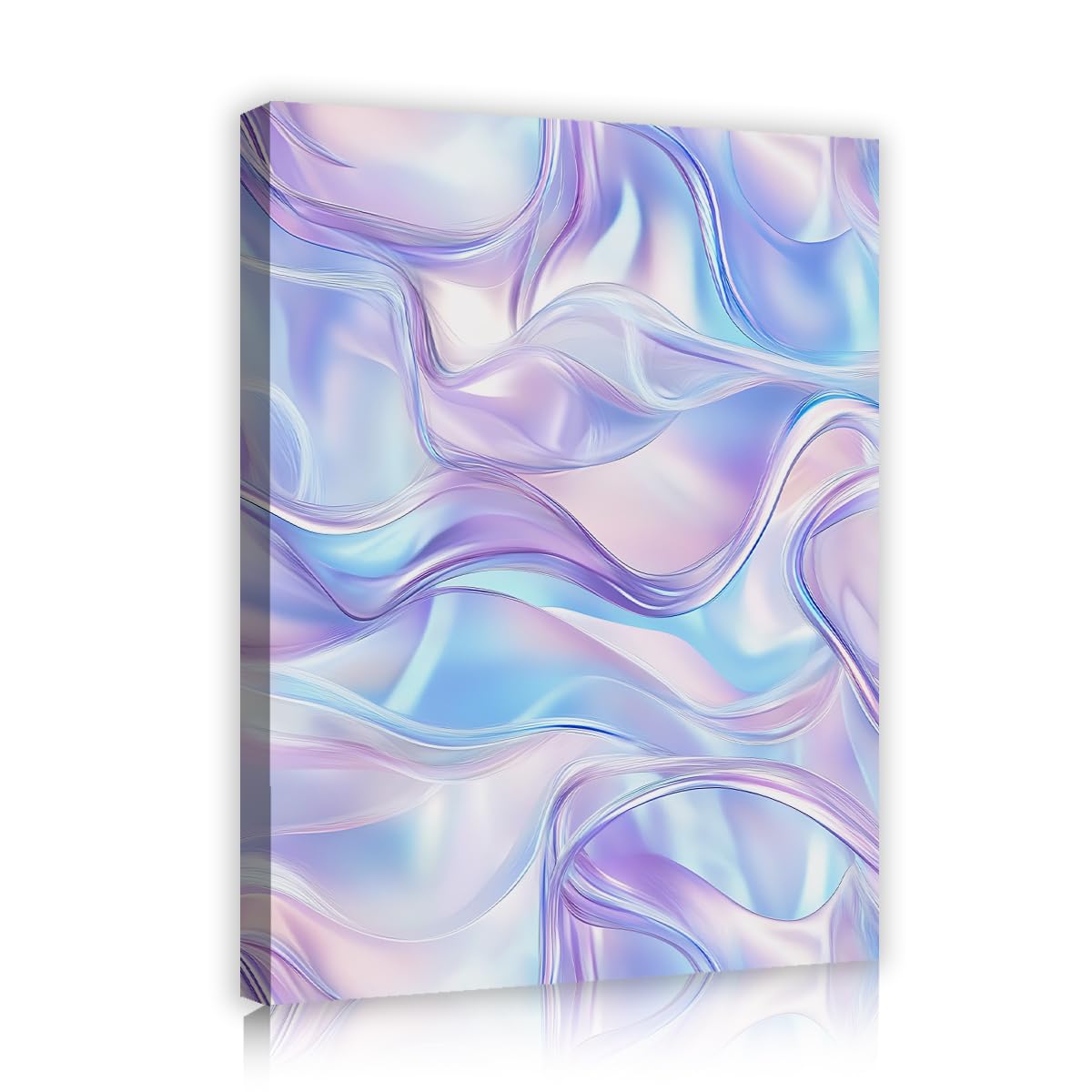 TOANGWALL Light Purple Canvas Wall Art Pastel Poster Gradient Style Prints Abstract Fluid Wave Picture Bedroom Living Room Hallway Elegant Modern Home Decor 80x95cm