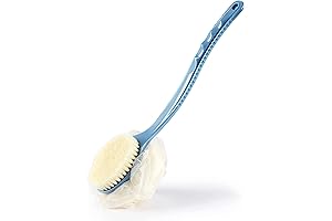 Shower Body Brush with Bristles and Loofah for Seniors