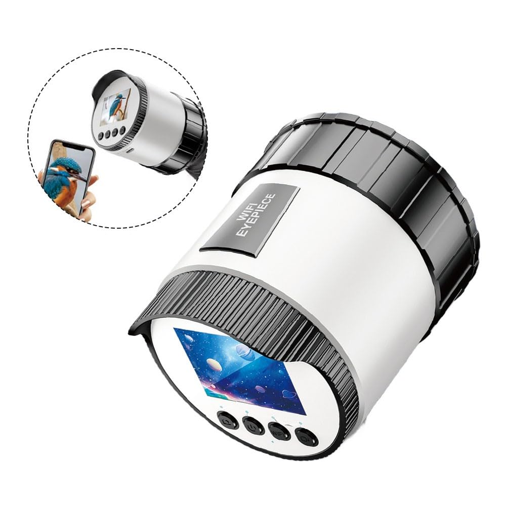 Cámara ocular 2K HD WiFi para astronomía y microscopia, se adapta a dispositivos ópticos de 2.0 pulgadas, batería de 150 minutos, almacenamiento expandible hasta 256 GB